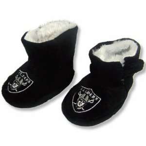  OAKLAND RAIDERS ANKLE HIGH PLUSH BABY BOOTIE SLIPPERS SZ 