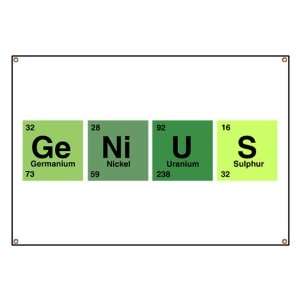  Banner Genius Periodic Table of Elements Science Geek Nerd 