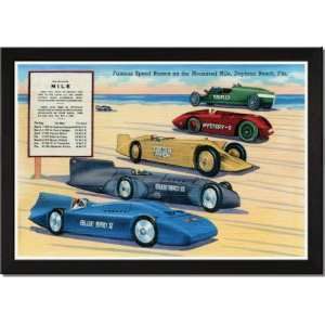   Poster 20x30, Famous Speed Racers on the Measured Mile