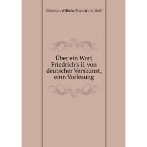   von deutscher Verskunst, einn Vorlesung Christian Wilhelm Friedrich A