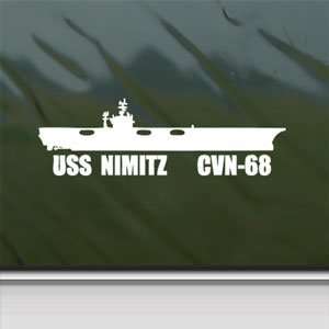 USS NIMITZ CVN 68 US Navy Carrier White Sticker Laptop Vinyl White 