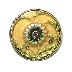   Gold Plated Antique Style Brooch Pin with Swarovski Crystals: Jewelry