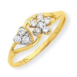  Genuine IceCarats Designer Jewelry Gift 10K Cz Flower Ring 