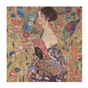  Donna Con Ventaglio by Gustav Klimt 28x28