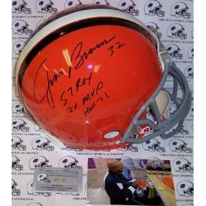  Jim Brown Hand Signed Cleveland Browns Throwback Authentic 