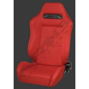   Universal Type R Cloth Sport Seat Left Red w/ Red Stitch Automotive