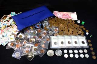 POLICE EVIDENCE BAG FILLED WITH COIN COLLECTION  