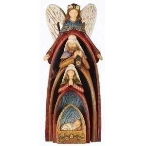  Wood Works Holy Family and Angel Nesting Christmas Figures 