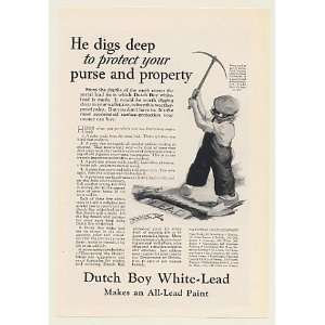   Boy Digs Metal Lead White Lead Paint Print Ad (46820)
