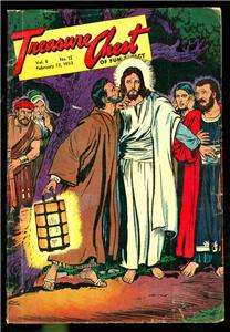 TREASURE CHEST v8#12 5.0 VGF 1953 Jesus Dont Ask/Tell?  