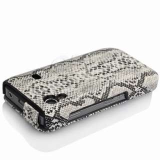 White Snake Skin Leather Case Samsung Galaxy Ace S5830  