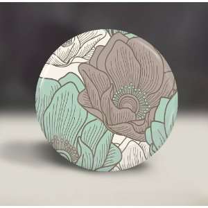 Pocket Mirror   Teal & Grey Floral Design  Compact Mirror, Great Gift 
