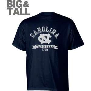  North Carolina Tar Heels Navy Distressed Logo Big & Tall T 