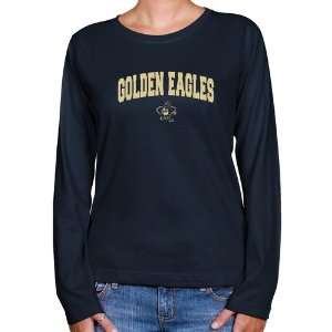 Oral Roberts Golden Eagles Ladies Navy Blue Logo Arch Long Sleeve 