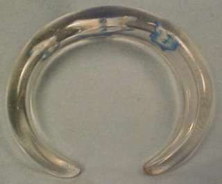 Scarce Vintage BLUE DOLPHINS in CLEAR LUCITE CHILDS CUFF BRACELET A 