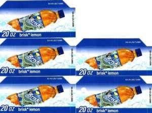 Lipton Brisk Lemon Iced Tea Bottle 5 Small Vend Labels  
