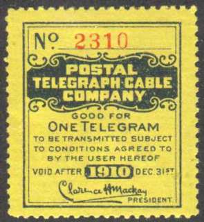 Postal Telegraph Cable Co. Stamp Scott 15T42  