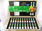 Reeves Art Supply Superior Acrylic Colour Box Set, New in Wood Carry 