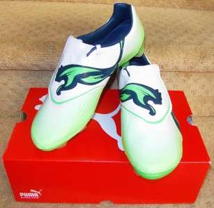 PUMA Vaporous Green Navy V1.11 I FG SOCCER Cleats Boots Shoes sz 9 