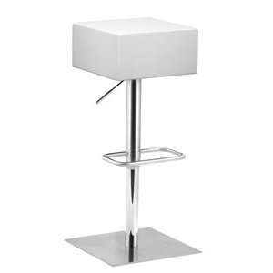  Zuo Butcher Stainless Steel White Barstool Patio, Lawn 