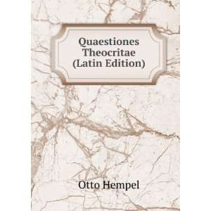  Quaestiones Theocritae (Latin Edition): Otto Hempel: Books