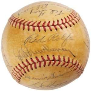 1949 Tigers Team 18 SIGNED OAL Harridge Baseball 