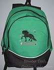   horse backpack book bag personalized new andalusian draft green
