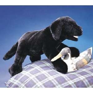   Dog, Black Labrador Puppy Hand Puppet   By Folkmanis