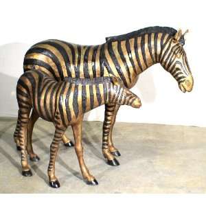   Metropolitan Galleries SRB15087 88 Zebra Pair Bronze