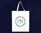 Uterine/Cervical/Ovarian Cancer Awareness teal ribbon shopping tote 