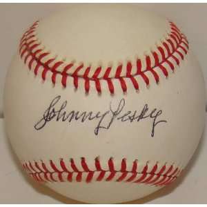  Johnny Pesky Rich Gedman SIGNED OAL BROWN Baseball JSA 