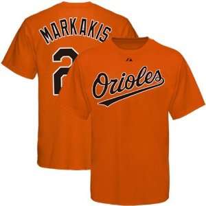  Majestic Baltimore Orioles #21 Nick Markakis Orange Player 