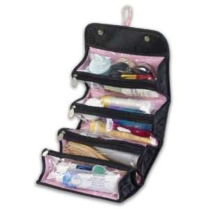  Layover Cosmetic Roll Up Bag / COLOR BLACK & PINK 