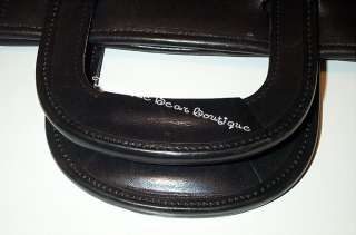 cole haan black leather business zip close briefcase bag has been used 