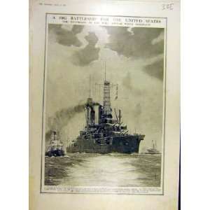    1917 Battle Ship United States Colorado Ww1 War