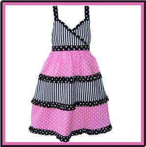 New ANN LOREN Pink Dots & Stripes DRESS 4 5 BOUTIQUE  