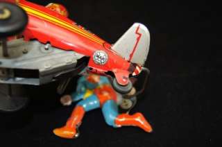   SUPERMAN ROLLOVER PLANE BY MARX VERY RARE SUPER HERO TIN TOY AIRPLANE