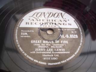 JERRY LEE LEWIS GREAT BALLS OF FIRE RARE 78 RPM RECORD  