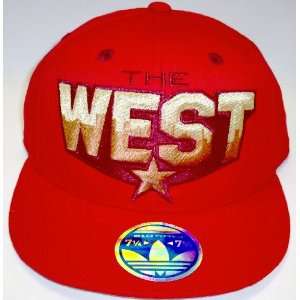 NBA All Star Flat Brim West Adidas Hat Size 7 1/4 7 5/8 