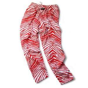  Zubaz Pants: Red/White Zubaz Zebra Pants: Sports 