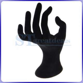OK Hand shaped Ring Jewelry Display Holder Stand Velvet  