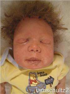 REBORN 17 1/2 Pat Moulton Bella Sleeping Newborn Baby Doll ~ NEEDS RE 