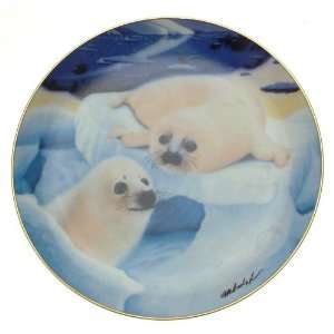  Franklin Mint Kissing Cousins Seal Pup plate by Wepplo 