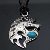Silver Unicorn Horse Tattoo Pewter Pendant with 20 Choker Necklace PP 
