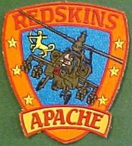 US Army Apache Attack Helicopter Redskins Patch  