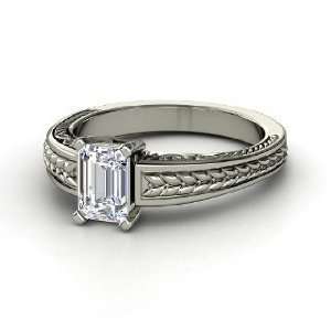  Emerald Cut Ceres Ring, Emerald Cut Diamond Platinum Ring 