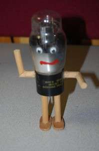 UP FOR BID IS RADIO TUBE ADVERTISING GUY MADE OUT OF A RADIO TUBE 