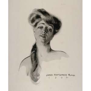  1908 Print James Montgomery Flagg Woman Portrait Hair 