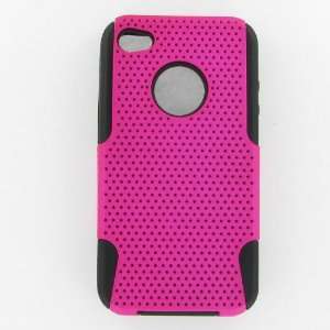   iPhone 4/CDMA/4S Hybrid Case Black TPU + Hot Pink Net: Car Electronics