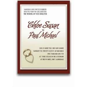  150 Rectangular Wedding Invitations   Cherish Ring Heart 